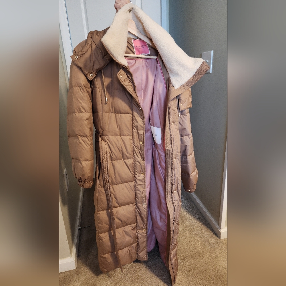 kate spade womens faux sherpa maxi coat - Picture 3 of 11